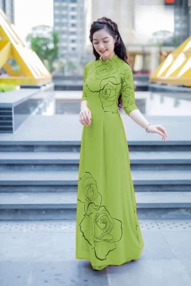 Set Áo Dài họa tiết xinh xắn - AD9849