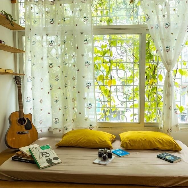 Rèm tab Nhật Bản cao cấp thêu họa tiết KT4064
