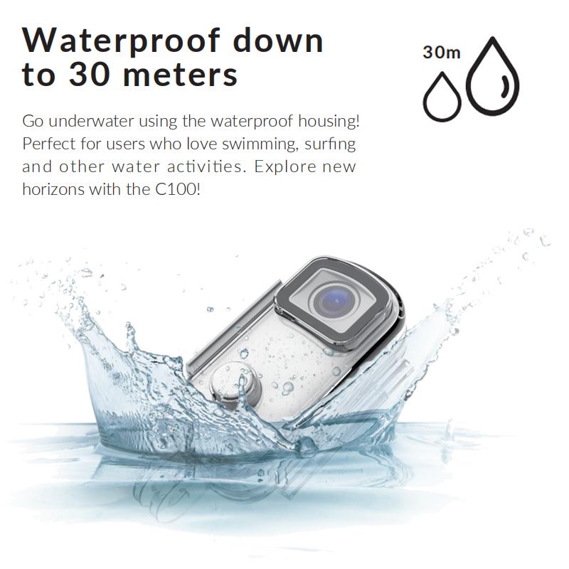 SJCAM C100 Plus Camera hành động Máy bay xe máy Mũ bảo hiểm xe đạp DV Chụp chống lắc lư trượt nước Vlog Vlog Thumb Sport Cam