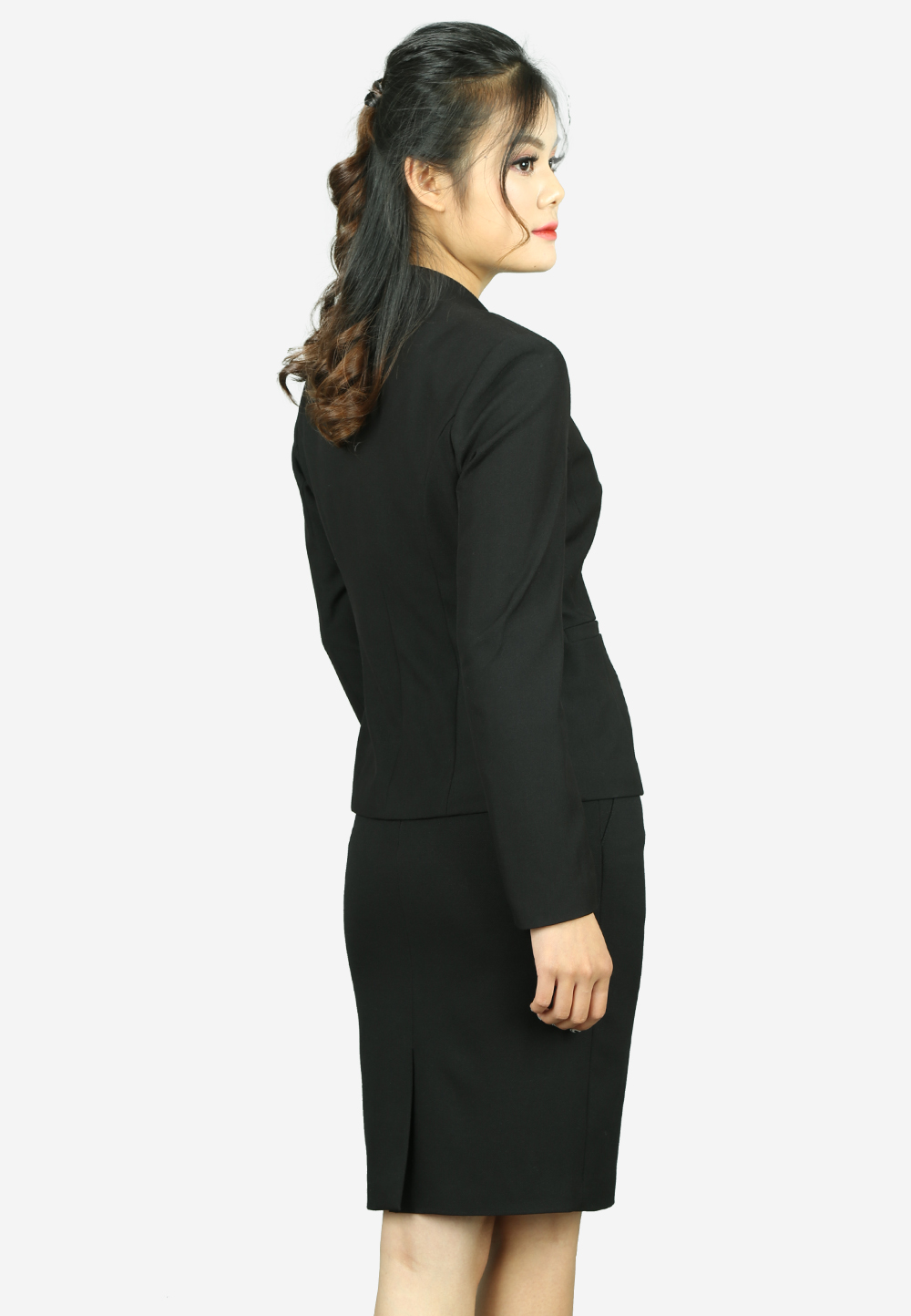 Áo vest nữ đen tay dài dáng ôm AVB090DE4