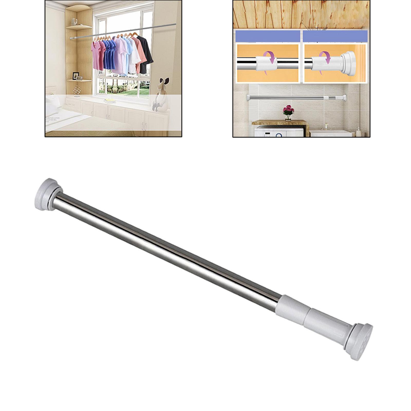 Stainless Steel Extendable Telescopic Curtain Tension Rod Window 50-80cm