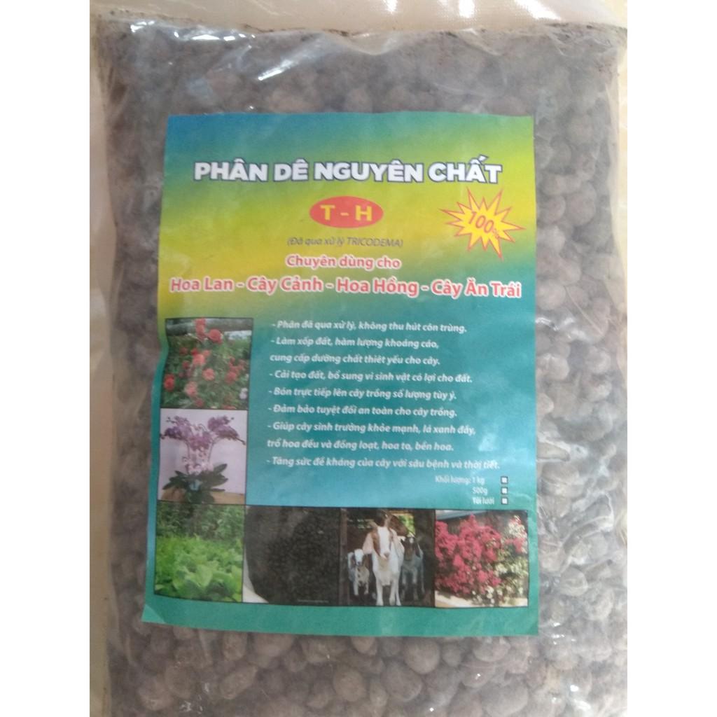 Phân dê nguyên chất đã xử lý trichoderma dùng cho hoa lan, cây cảnh - gói 1 kg