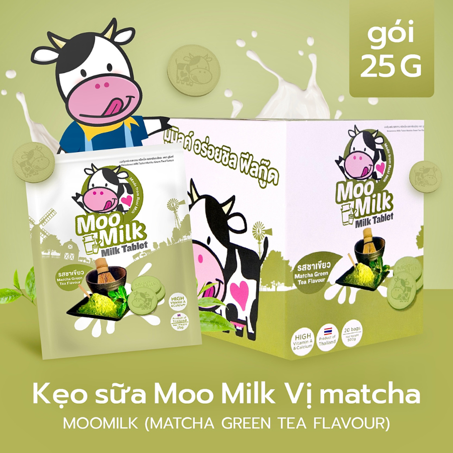 Kẹo Sữa Bò Moo Milk – Thơm Ngon, Bổ Dưỡng Từ Sữa New Zealand - Gói 25g [Hàng Thái Lan