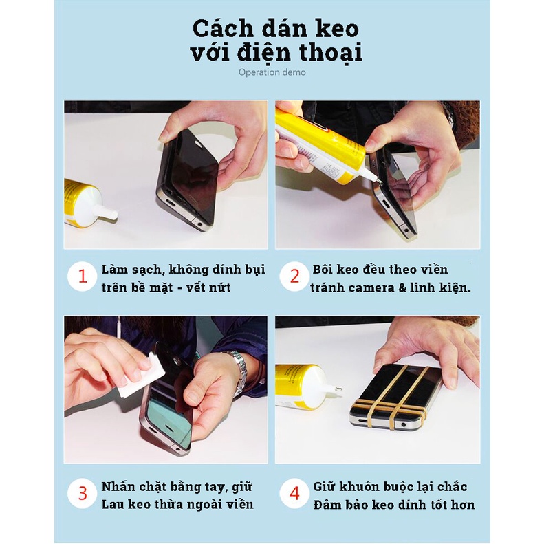 Keo Acrylic E8000 / T8000 Dán Kính Điện Thoại, Dán Giày, Dán Nhựa, Kim Loại, Gỗ, Đá, Thủy Tinh, Da
