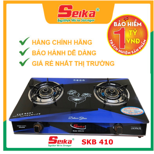 Bếp Gas Đôi Mặt Kính SEIKA (Sen Đồng) SKB410- Hàng Chính Hãng