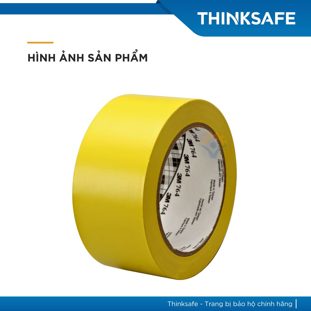 Băng keo dán nền 3M 764 cảnh báo màu vàng chuyên dùng dán cảnh báo phân ô phân làn, cảnh báo nhà xưởng, tủ điện