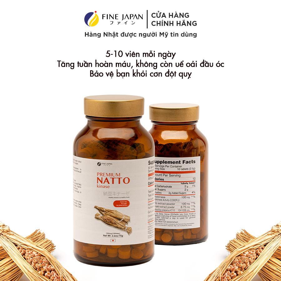 Viên uống hỗ trợ điều trị tai biến Fine Japan Nattokinase 2000FU