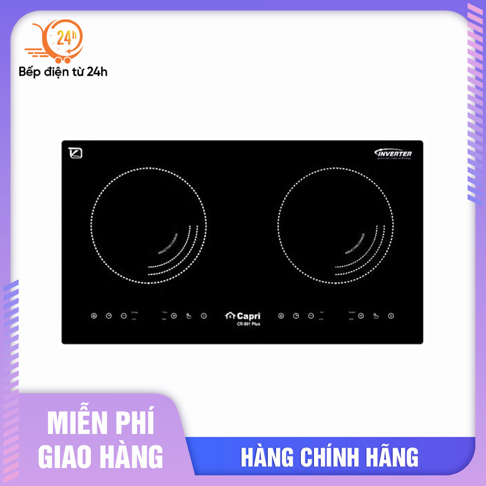Bếp điện từ đôi Capri CR-901 Plus - Hàng Chính Hãng, Sản Xuất Theo Công Nghệ Tiên Tiến Châu Âu, Tiết Kiệm Điện Và Thời Gian Nấu Tối Ưu