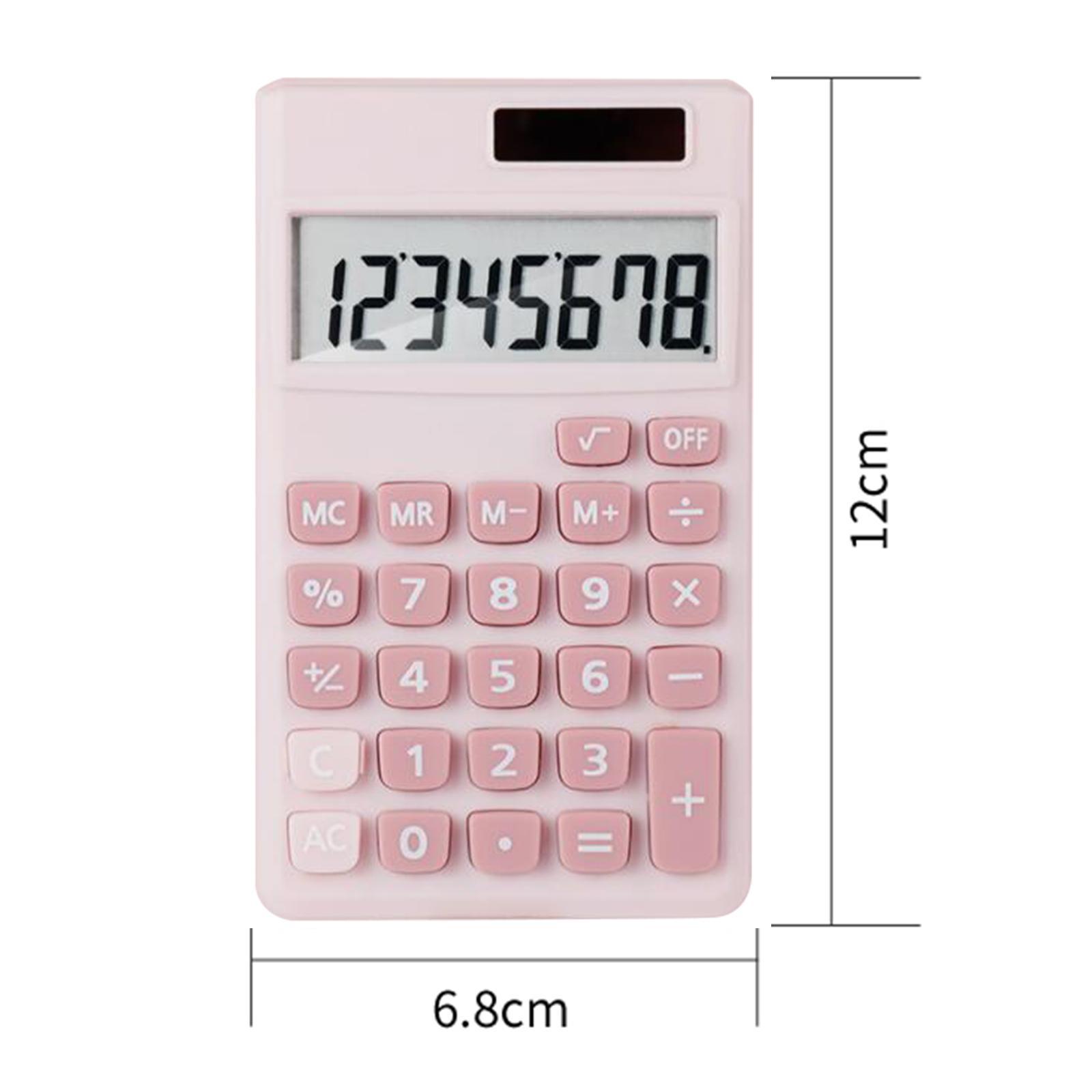 Portable Mini 8 Digit Calculator LCD Display Sensitive Button for Pink