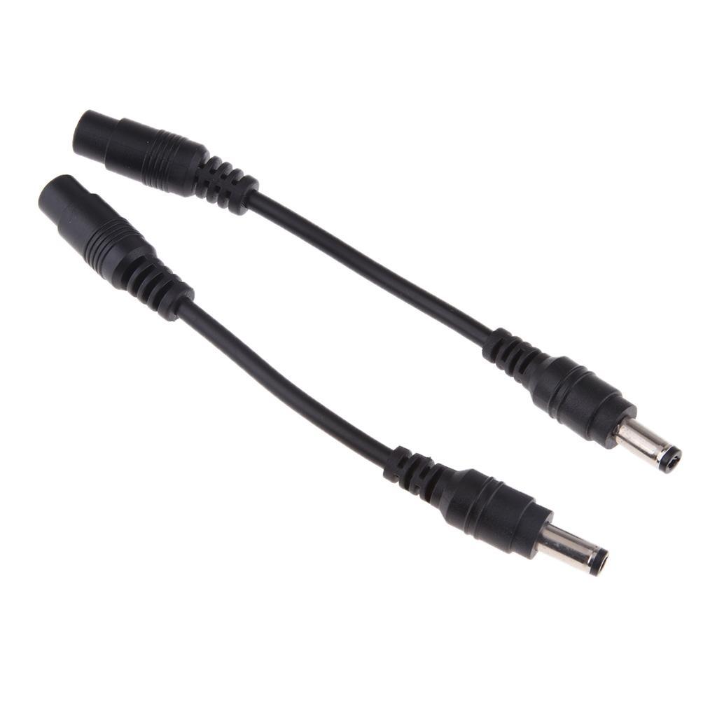 2Pc DC .5x2.1mm Female To 5.5mmx2.5mm Male Adapter Cable