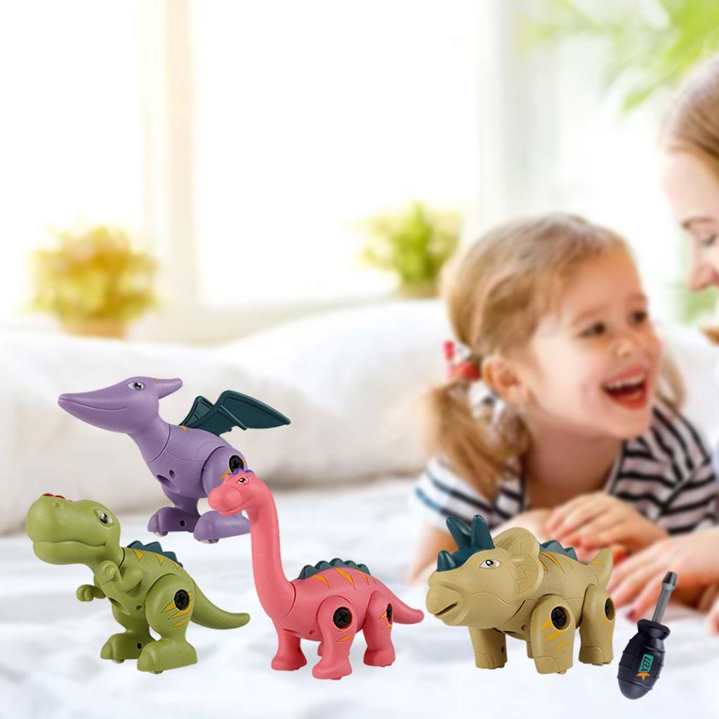 Detachable  Dinosaur Toys with Screwdriver for Girls 5 PCS
