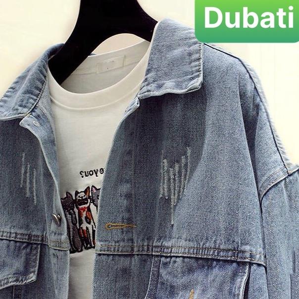 ÁO KHOÁC JEAN NAM NỮ CHẤT BÒ THÊU HOA CÚC CHỮ SAU LƯNG PHONG CÁCH CAO CẤP NHẬT BẢN- DUBATI FASHION