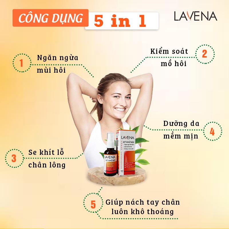 Combo 2 chai Xịt Hôi Nách, Tay, Chân Lavena Giảm Tiết Mồ Hôi &amp; Ngăn Mùi Hiệu Quả 30ml