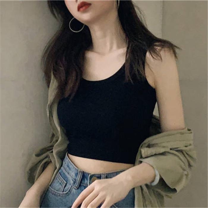 MS485 Áo ba lỗ sát nách thun trơn basic croptop