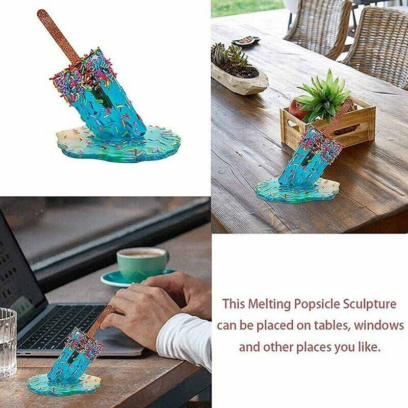 Realistic Handmade Melting Popsicle Sculpture Pop Art Modern Home Decor Ornament MMJQ