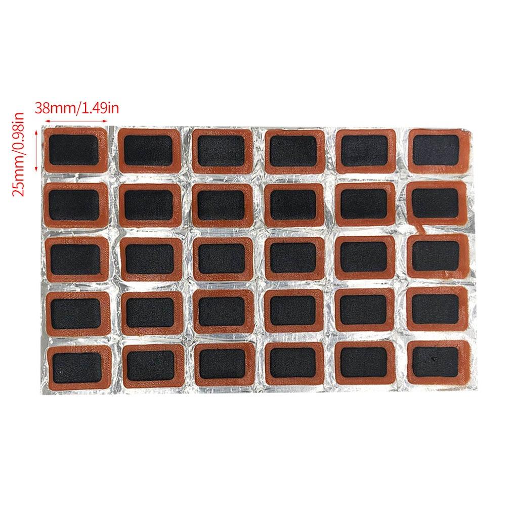 48 cái 25mm Hình vuông / Hình tròn Vá lốp xe đạp Xe đạp Ống lốp sửa chữa các bản vá cao su Bộ công cụ sửa chữa ống bên trong