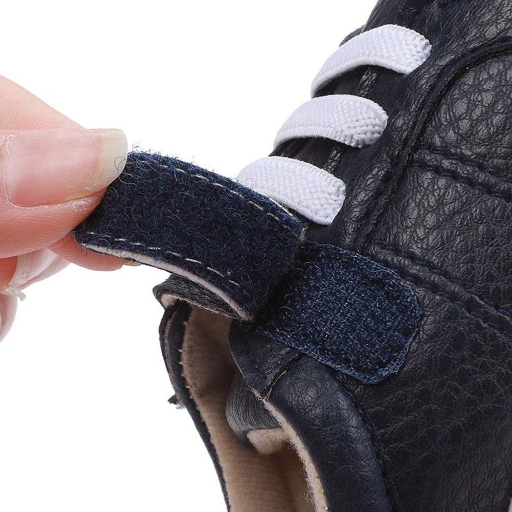 Giày da thể thao siêu mềm êm chân có quai dán cho bé đi chơi đi học đều được