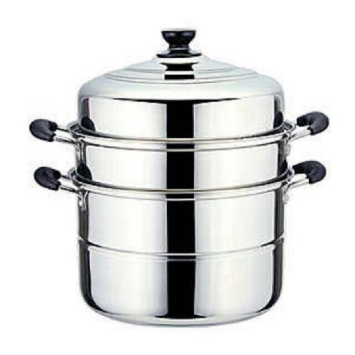NỒI HẤP INOX 3 TẦNG ĐA NĂNG KÍCH THƯỚC 28 CM TẶNG KÈM LÓT NỒI SILICOL TIỆN LỢI - GDHN Loại Tốt