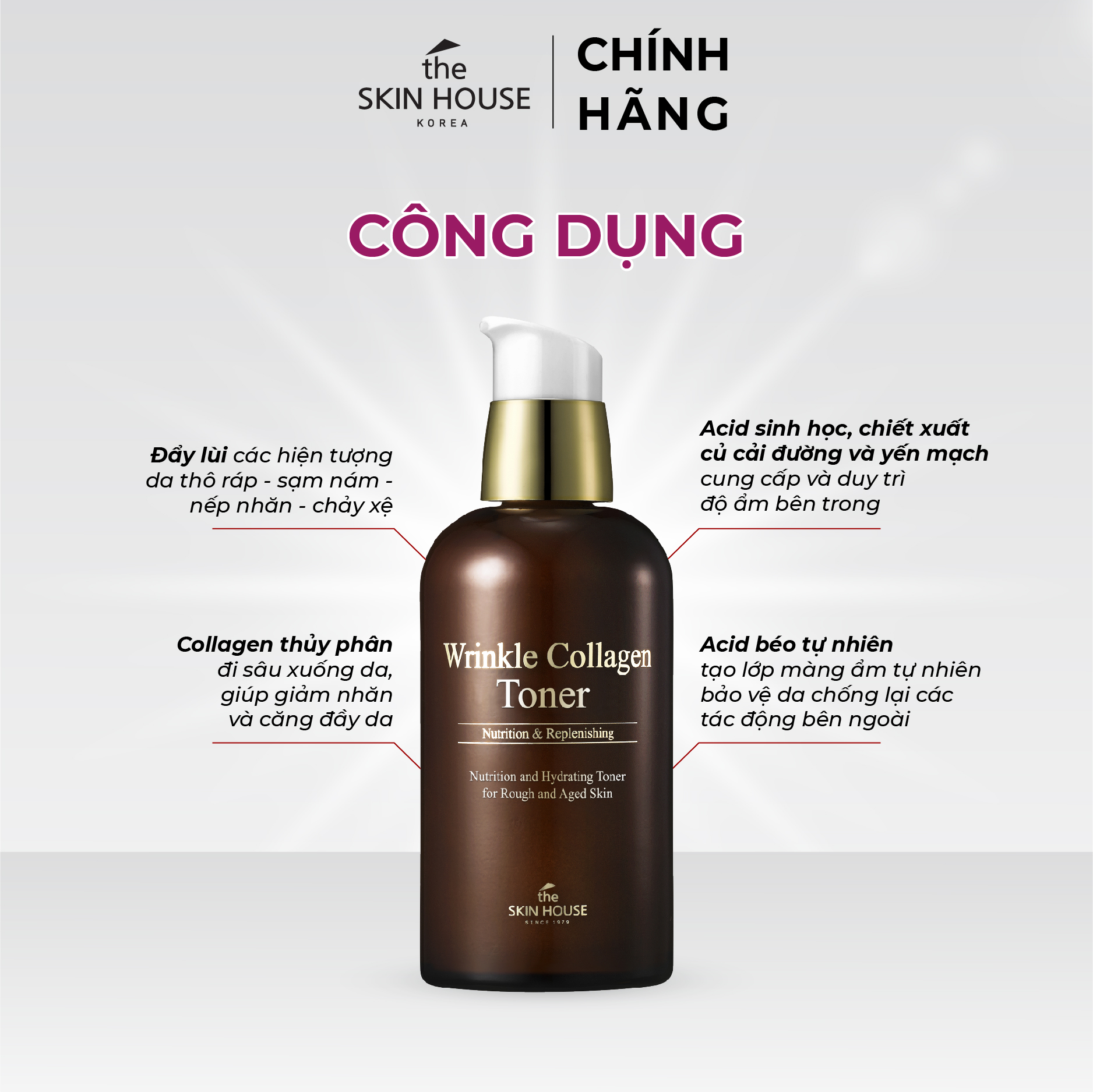 T27 Nước hoa hồng chuyên sâu bổ sung collagen giúp giảm nhăn và săn chắc da - WRINKLE COLLAGEN TONER 130ml