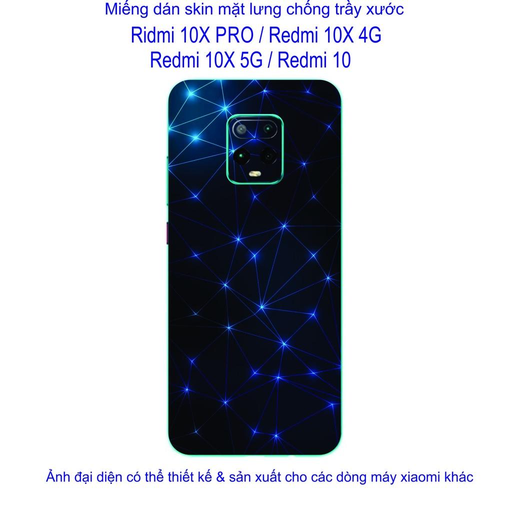 Miếng Dán Skin mặt lưng dành cho Redmi 10x pro / Redmi 10X 4G / Redmi 10X 5G / Redmi 10 Chống trầy xước