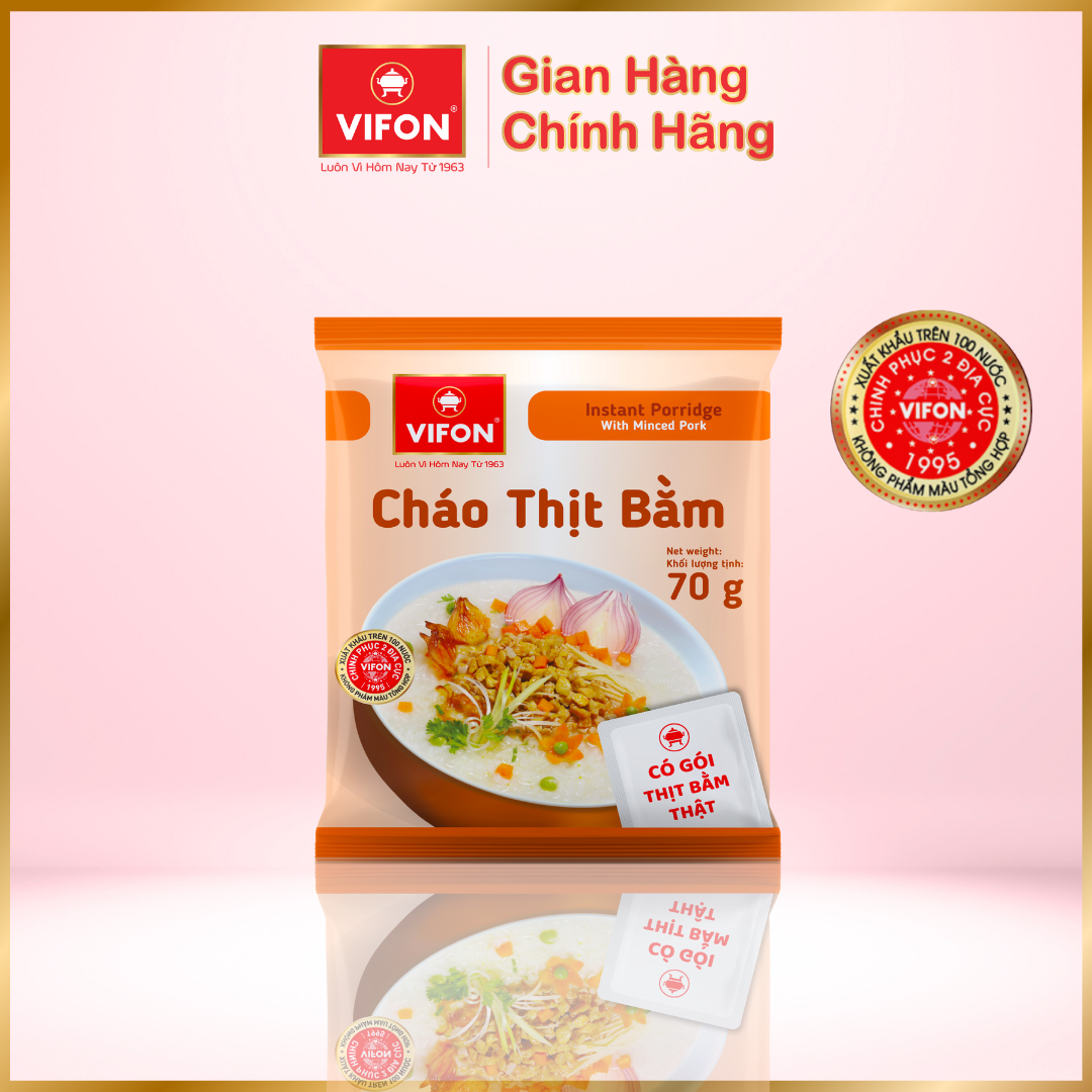 Thùng 50 Cháo Thịt Bằm VIFON có có Gói Thịt Thật 27gr