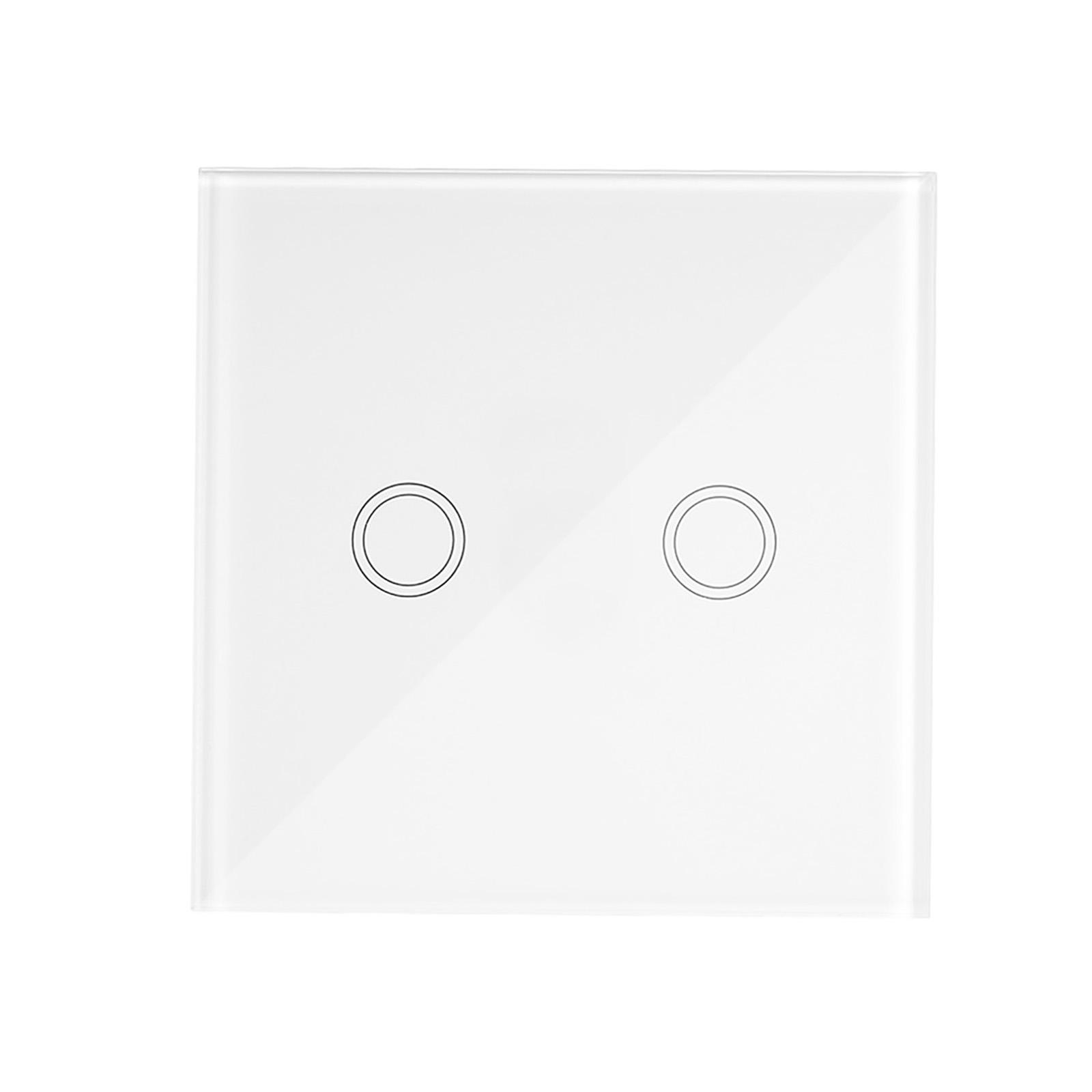 EWeLink 2CH T433 86 Type Luxury Wall Touch Panel Sticky 433MHz Wireless RF Remote Control Transmitter Automation Modules 2 Gang Support All SONOFF RF 433MHz Products Control Staircase Lamp