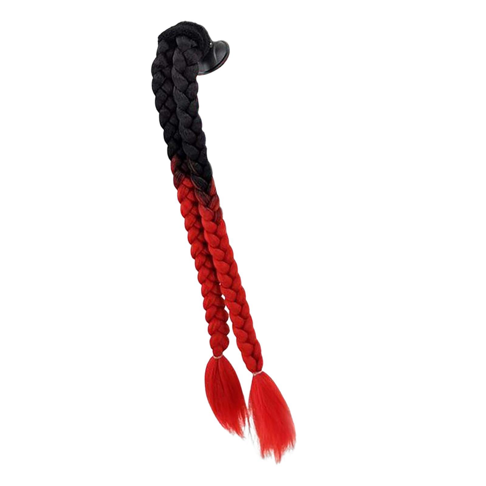 Braids Ponytail, Gradient Ramp Curly Wig Hair for Women Men