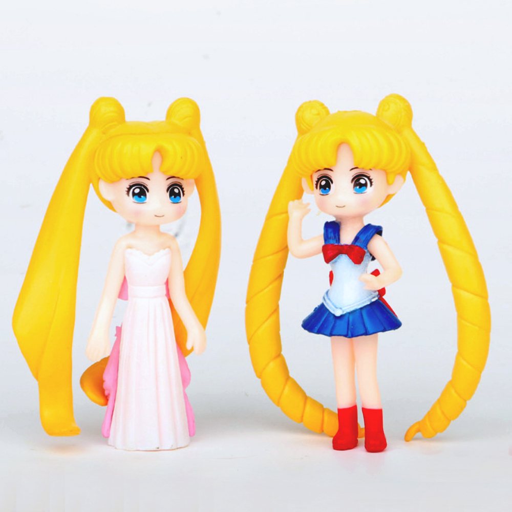 Bộ 06 mô hình nhân vật Thủy Thủ Mặt Trăng - Sailor Moon (Mẫu 03)