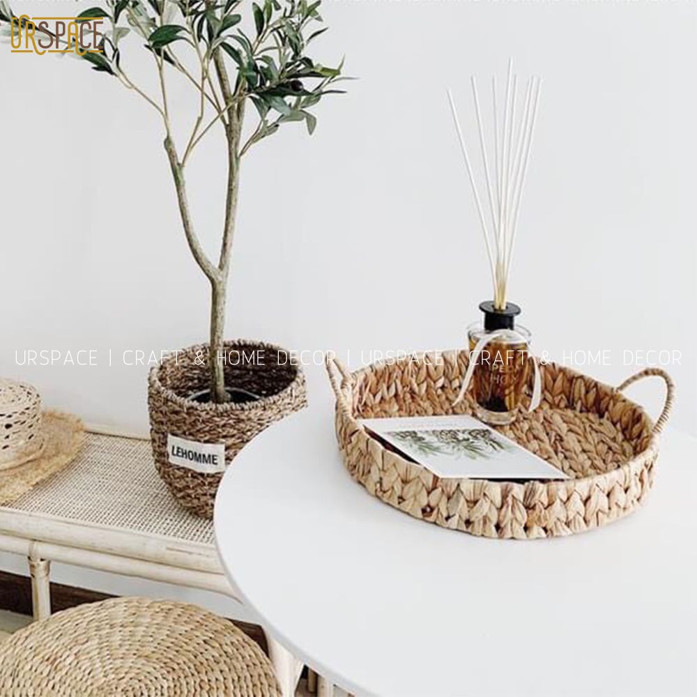 Khay tròn URSPACE đựng trái cây, bánh kẹo bằng lục bình thân thiện môi trường / ROUND HYACINTH TRAY