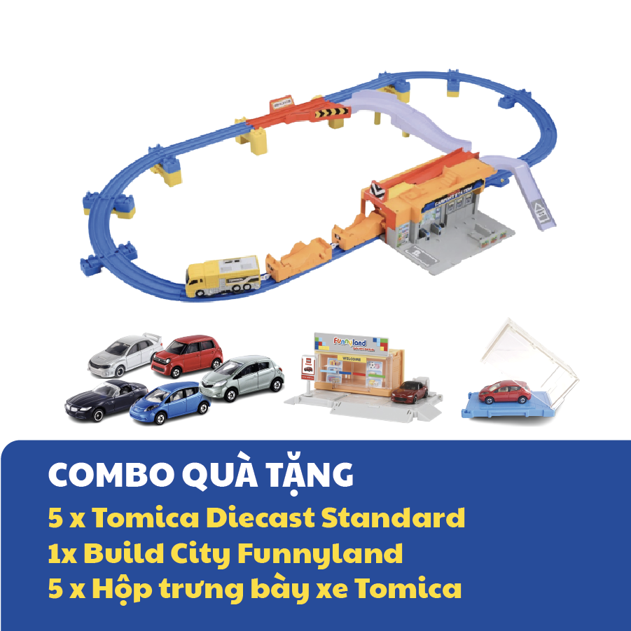 Bộ mô hình Tàu chở xe Tomica tự động