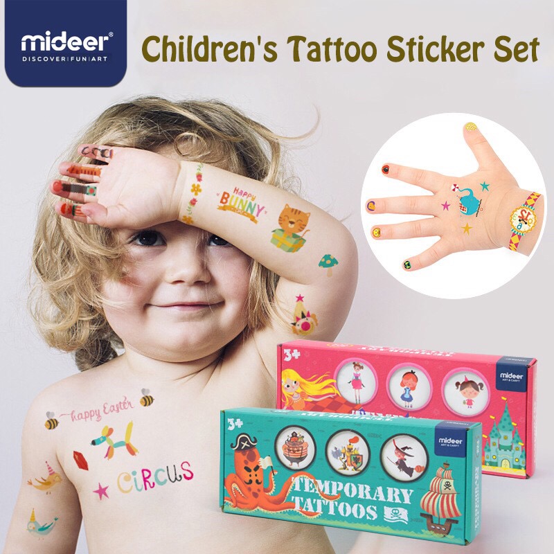 Mideer Temporary Tattoo - Miếng dán trang trí dán lên da được có 2 mẫu cho bé lựa chọn