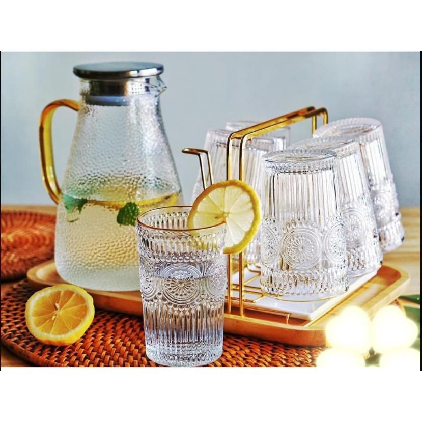 BÌNH THỦY TINH CHỊU NHIỆT LÊN ĐẾN 400 ĐỘ C BỘ 1 BÌNH 6 CỐC CAO CẤP