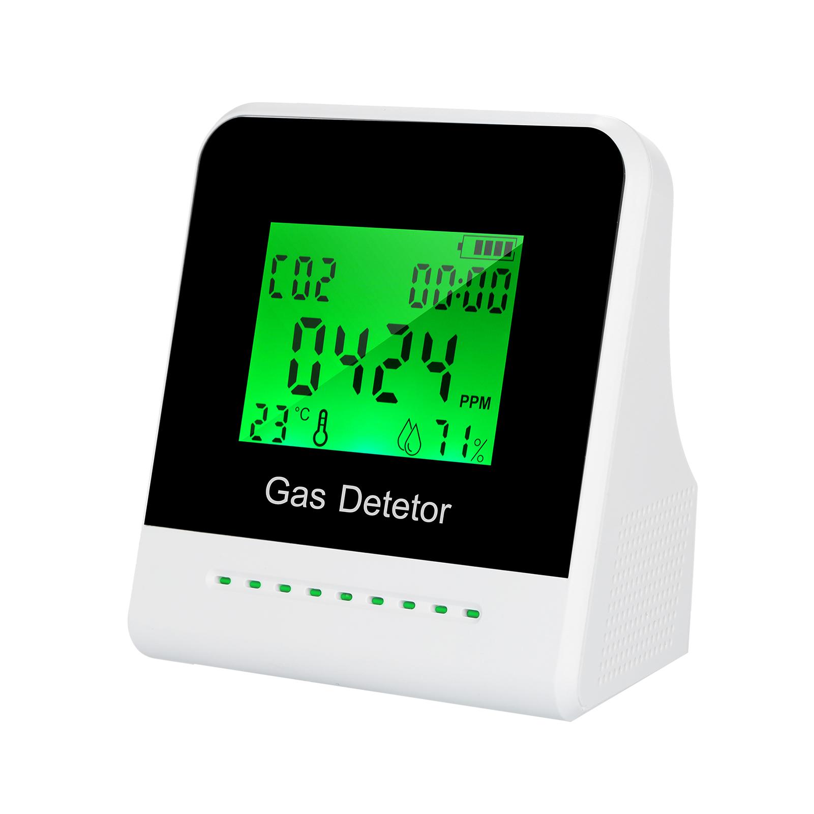 CO2 Monitor Carbon Dioxide Tester 2-inch LCD Screen Multifunctional Air Quality Detector USB Rechargeable CO2