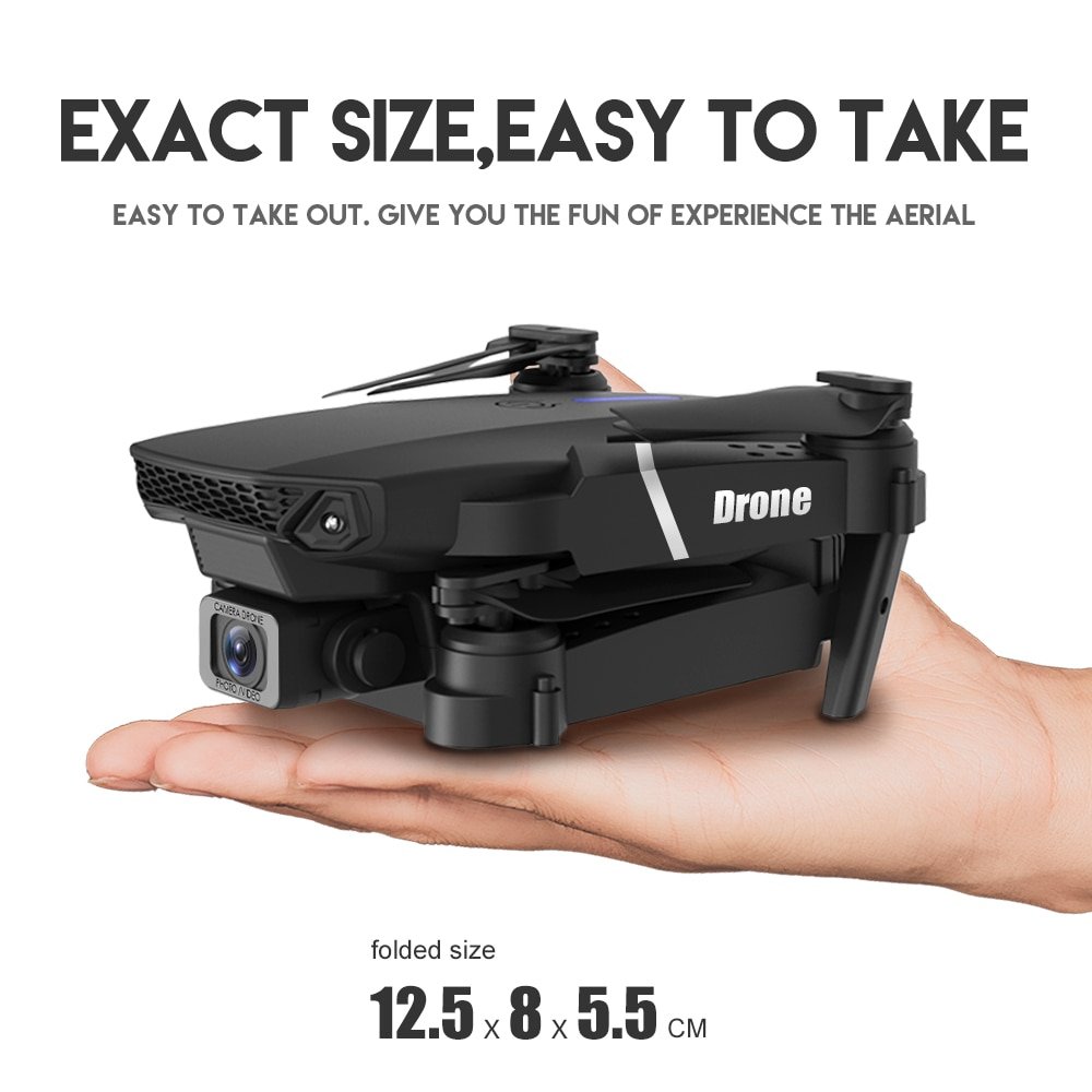 (NEW 2021 - BỘ 2 PIN) - TẶNG TÚI ĐỰNG- Flycam mini E525 PRO 4K hai camera kép, tự động tránh chướng ngại vật ba hướng, thời gian bay 18 phút, có thể zoom, phong to ảnh, chế độ bay không đầu - nhào lộn 360°