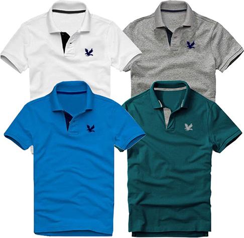 Bộ 4 áo thun nam cổ bẻ cao cấp DokaFashion, chất liệu thun cá sấu 4 chiều ngoại nhập - Trắng, Xám đậm, Xanh dương, Xanh cổ vịt