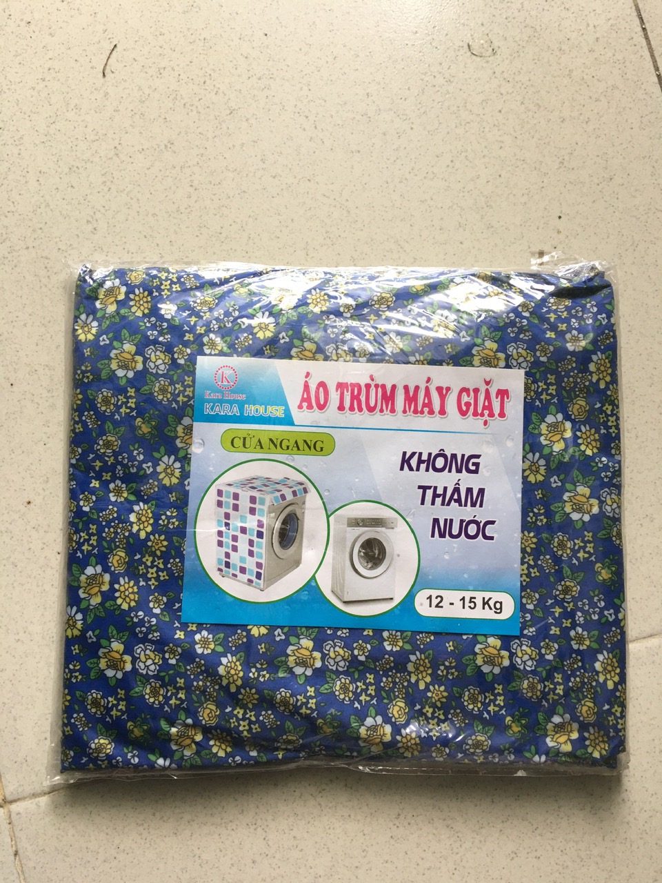 Áo trùm máy giặt cửa ngang cho máy từ 6 - 15 kg ,vải dù siêu bền tiện lợi , chống thấm nước , bảo vệ máy giặt dưới mọi thời tiết