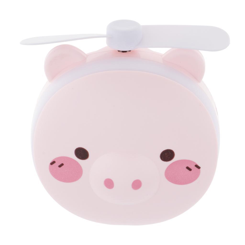 Portable Handheld Fan, USB  Piggy Fan with LED Fill Light Mirror