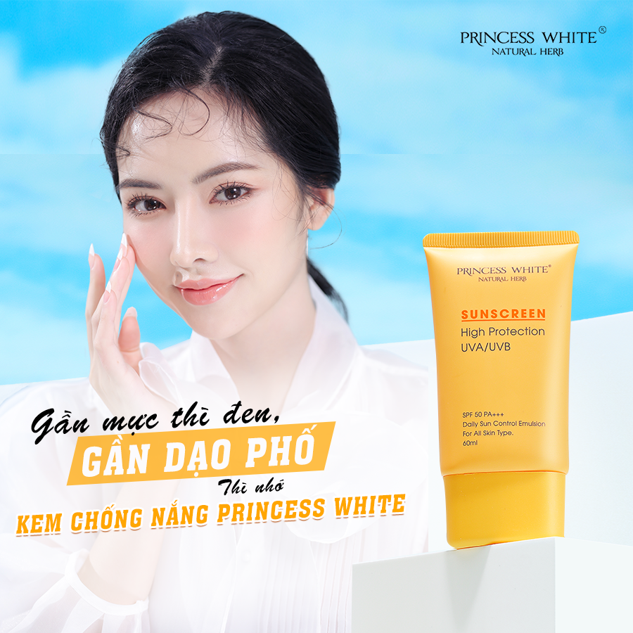 Kem Chống Nắng Princess White Sunscreen SPF50 PA+++ 60ml Ngăn Tia UV
