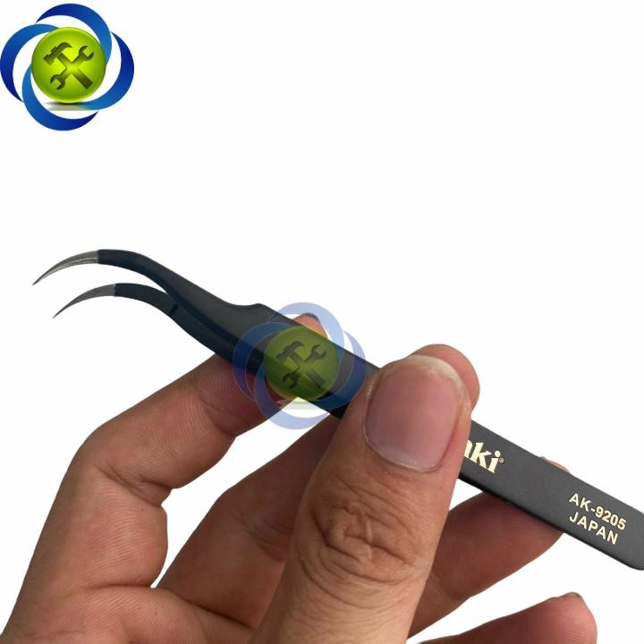 Nhíp gắp linh kiện mũi cong ASAKI AK-9205 dài 120mm