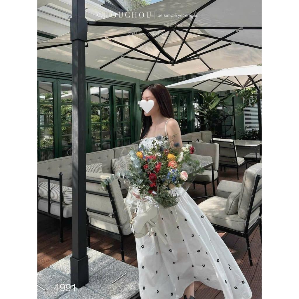 Sét áo 2s mocking và chân váy xoè dài hoạ tiết hoa xinh xắn