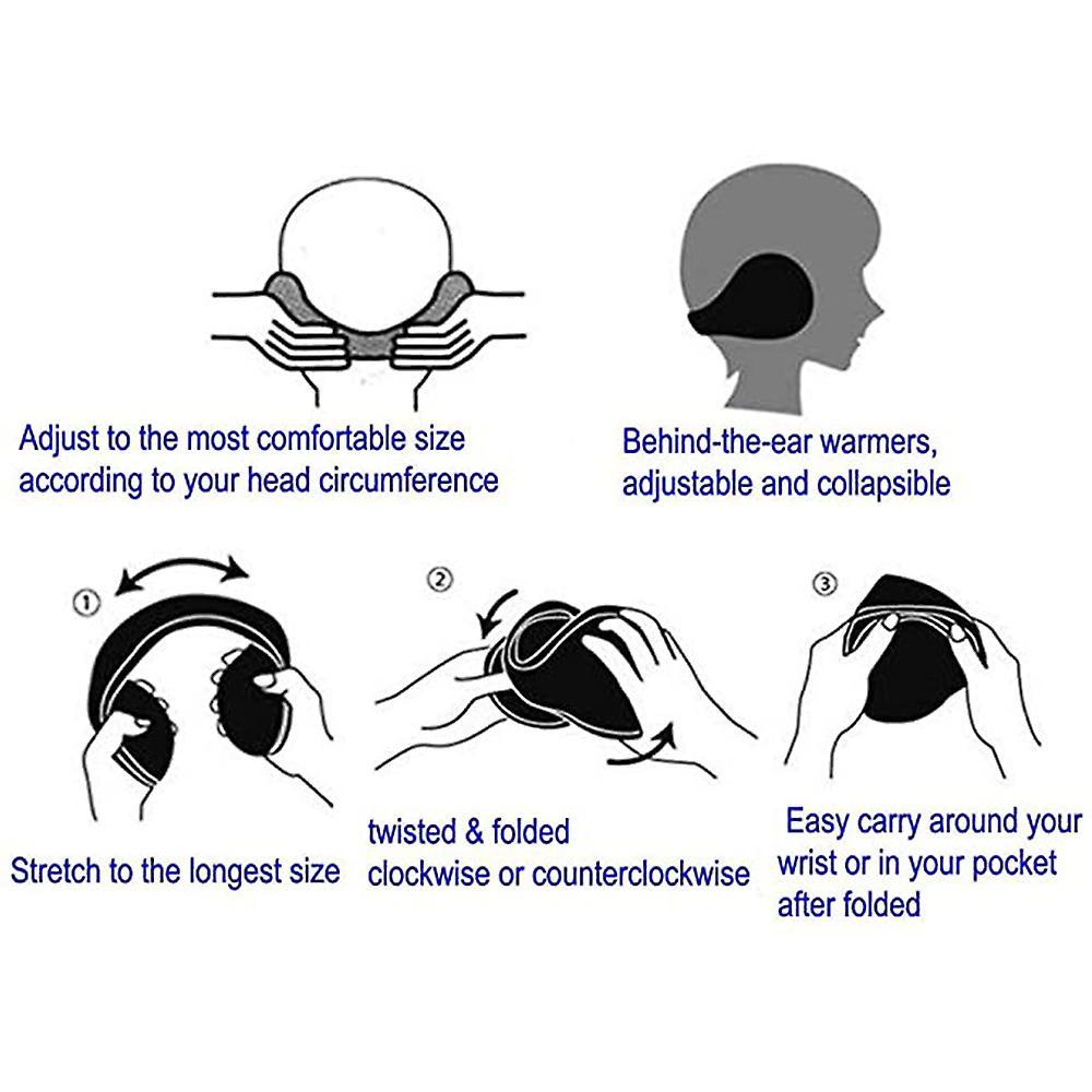 Tai làm ấm cho nam giới nữ có thể gấp lại lông cừu unisex mùa đông để trượt tuyết ngoài trời, đi xe đạp - màu đen