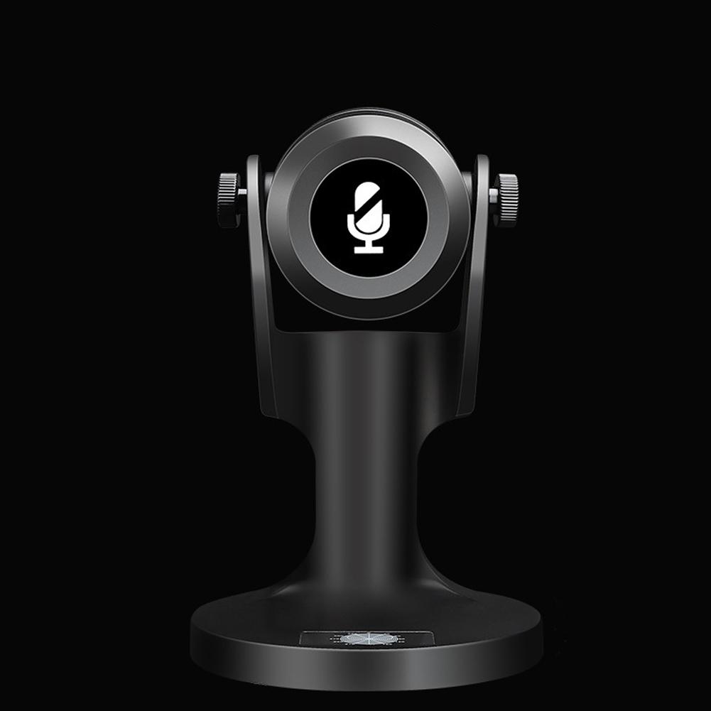 Computers Microphone with RGB Light Rotatable USB Plug-and-Play Microphone for Computers Meeting Voice Chat