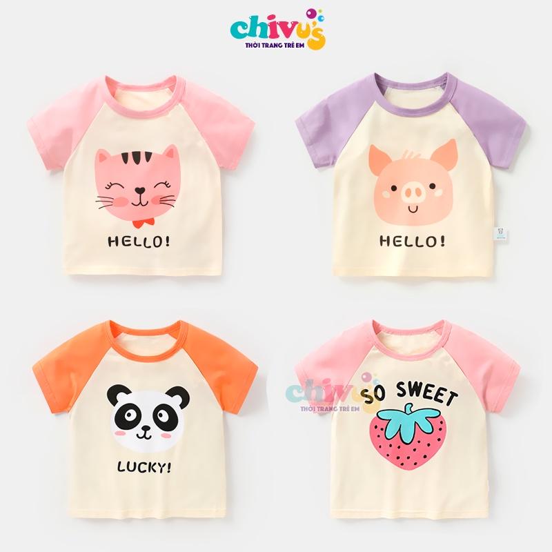 Áo Thun Cộc Tay Cho Bé Trai Bé Gái CHIVU's KID, Quần Áo Trẻ Em Mùa Hè Chất Thun Lạnh Mát, Bền, Dễ Thương