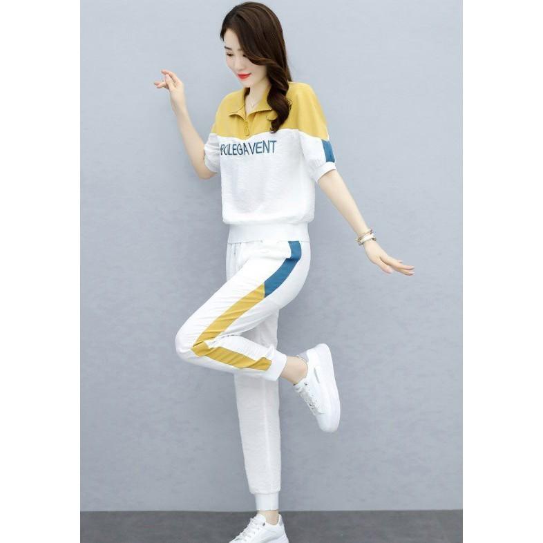 Bộ đũi nữ kiểu dáng thể thao quần bo gấu năng động chất vải mềm mát giá tốt nhất