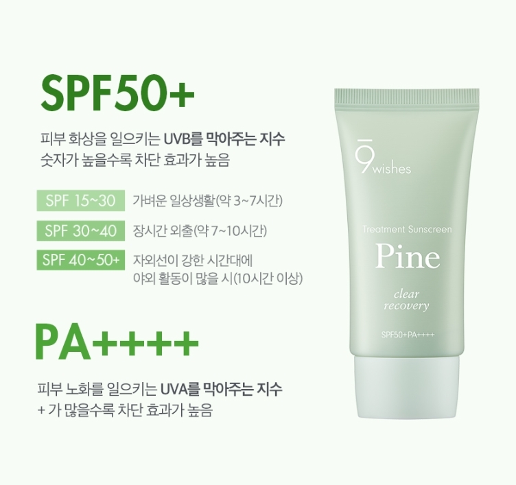 Kem Chống Nắng Thanh Lọc và Phục Hồi Da 9Wishes Pine Treatment Suncreen SPF50+ PA++++ 50ml