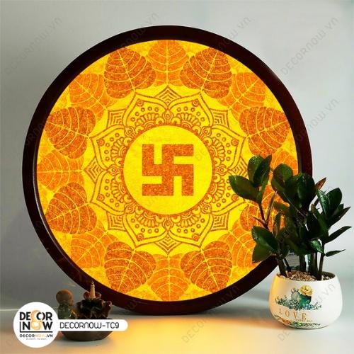 Đèn Hào Quang Phật In Tranh Trúc Chỉ DECORNOW 30,40 cm, Trang Trí Ban Thờ, Hào Quang Trúc Chỉ HÌNH THẬP DCN-TC9