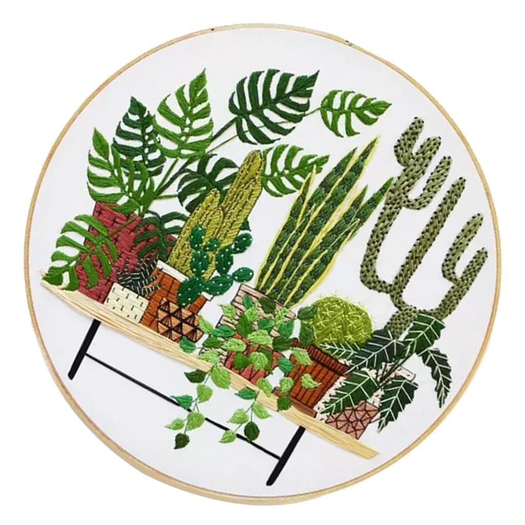 Pre-printed DIY Handmade Embroidery Starter Kit Cross Stitch Set 20cm EC001