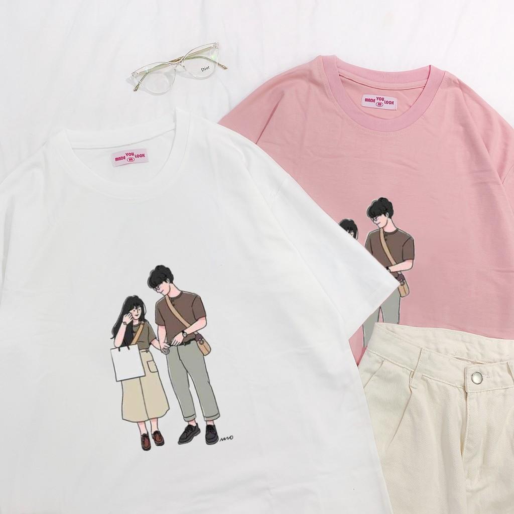 Áo thun tay lỡ Couple Nắm Tay phông Unisex nam nữ tee oversize form rộng pull Ulzzang Streetwear Hàn Quốc vải mềm