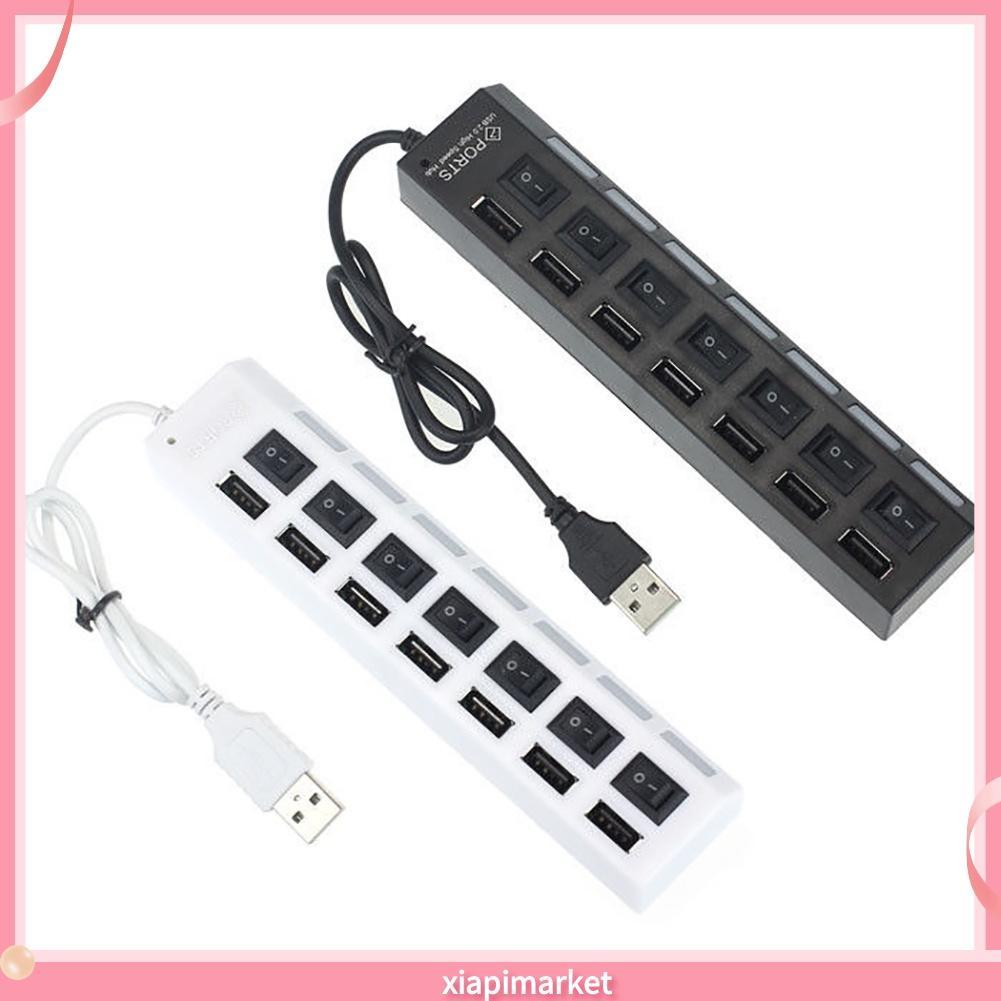 Bộ HUB chia 7/4 cổng USB 2.0 có công tắc tắt/bật cho PC Laptop