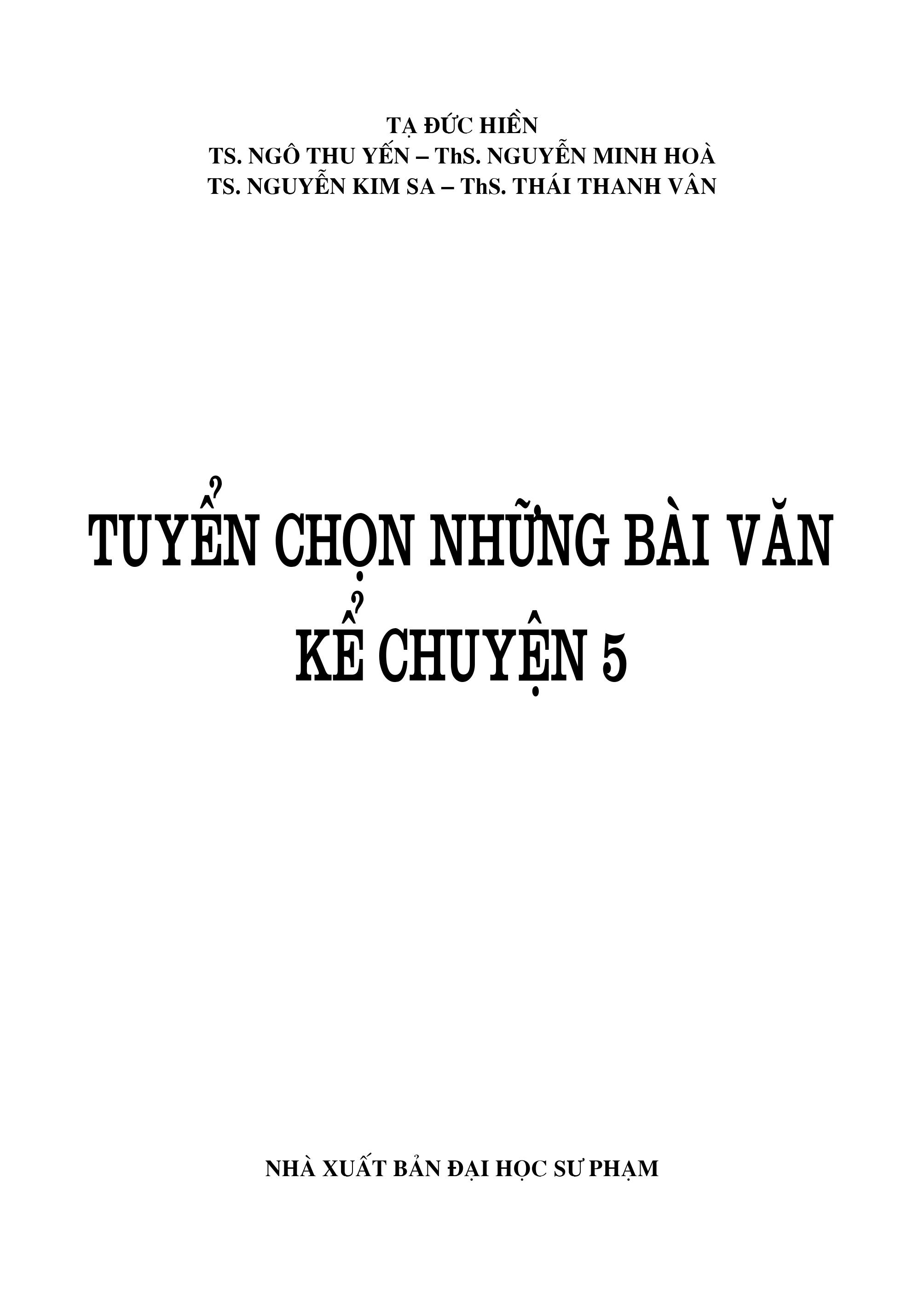 Sách: Tuyển Chọn Những Bài Văn Kể Chuyện 5